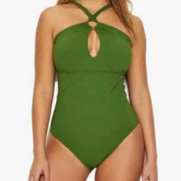 Amoressa by Miraclesuit Women's Swimwear High Neckline Green